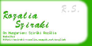 rozalia sziraki business card