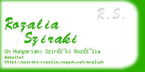 rozalia sziraki business card